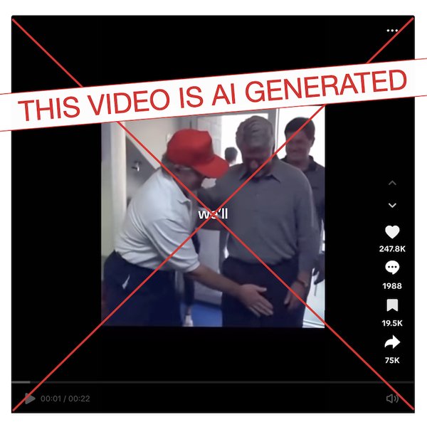  TikTok posts - Video showing Donald Trump touching Bill Clinton’s crotch is an AI creation
