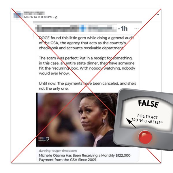 No, DOGE didn’t find that the General Services Administration has been paying Michelle Obama