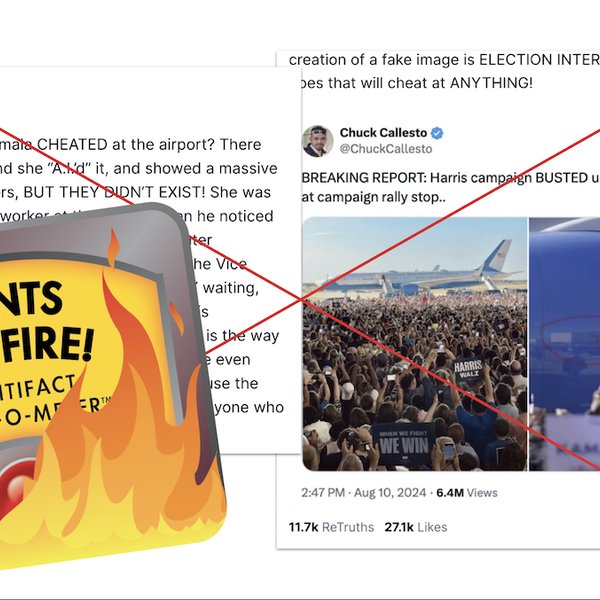 Trump’s Pants on Fire claim that Harris rally pic was AI