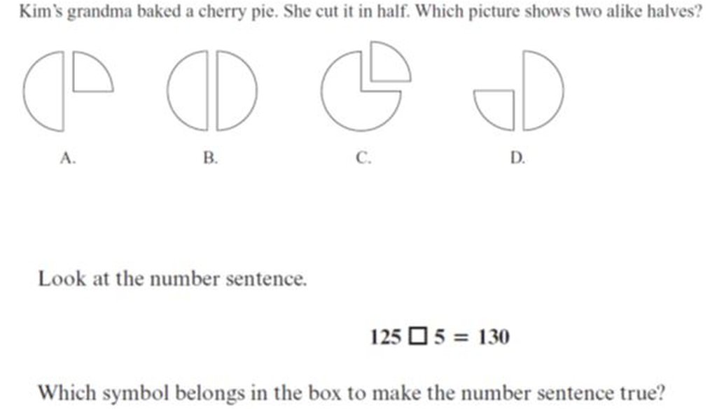This is a sample 3rd grade test question