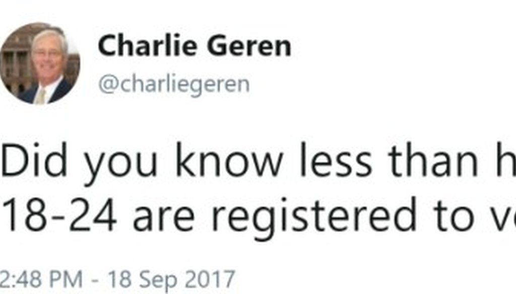 Charlie Geren, a Texas legislator, posted this tweet in September 2017. We found this claim HALF TRUE.