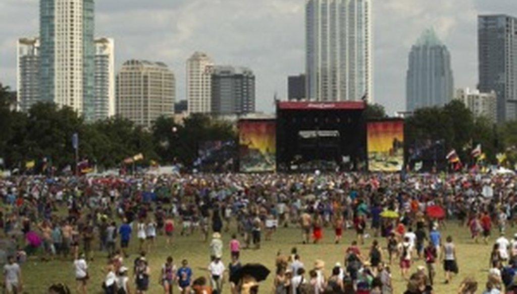 Add a million people to this scene, from the September 2011 Austin City Limits festival, and you get a fact check (Austin American-Statesman, Jay Janner photo).