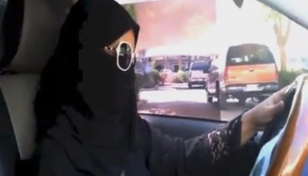 In this image made from video provided by theOct26thDriving campaign, which has been authenticated based on its contents and other AP reporting, a Saudi woman drives a vehicle in Riyadh, Saudi Arabia, Saturday, Oct. 26, 2013. (AP file)