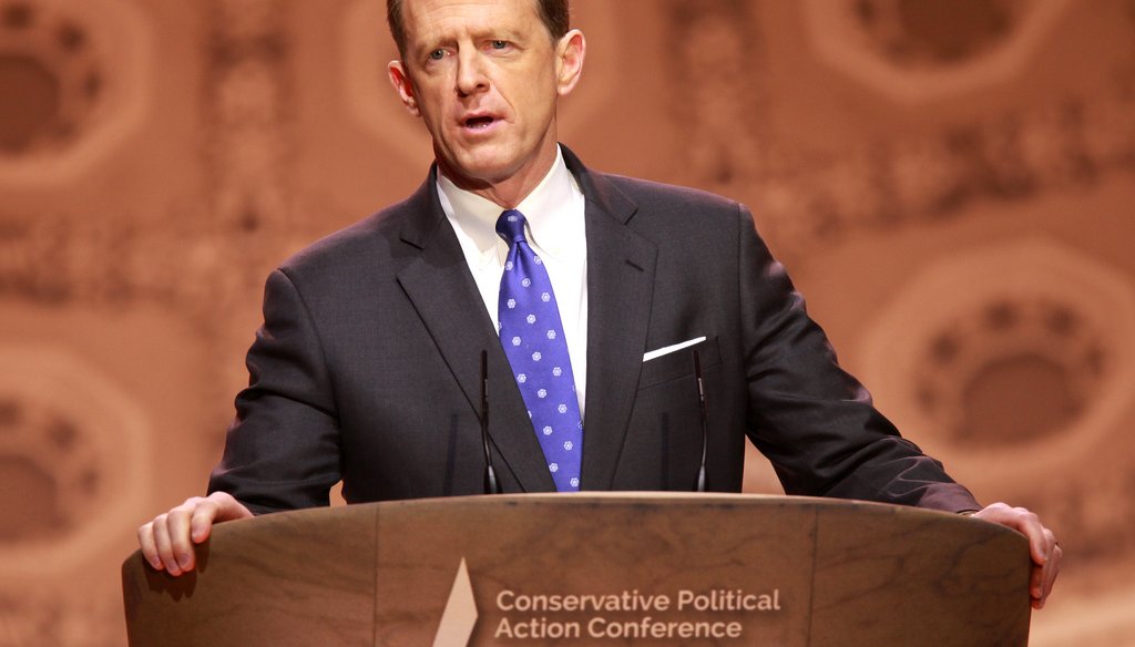 Pat Toomey speaks at a conference. (Via Flickr)