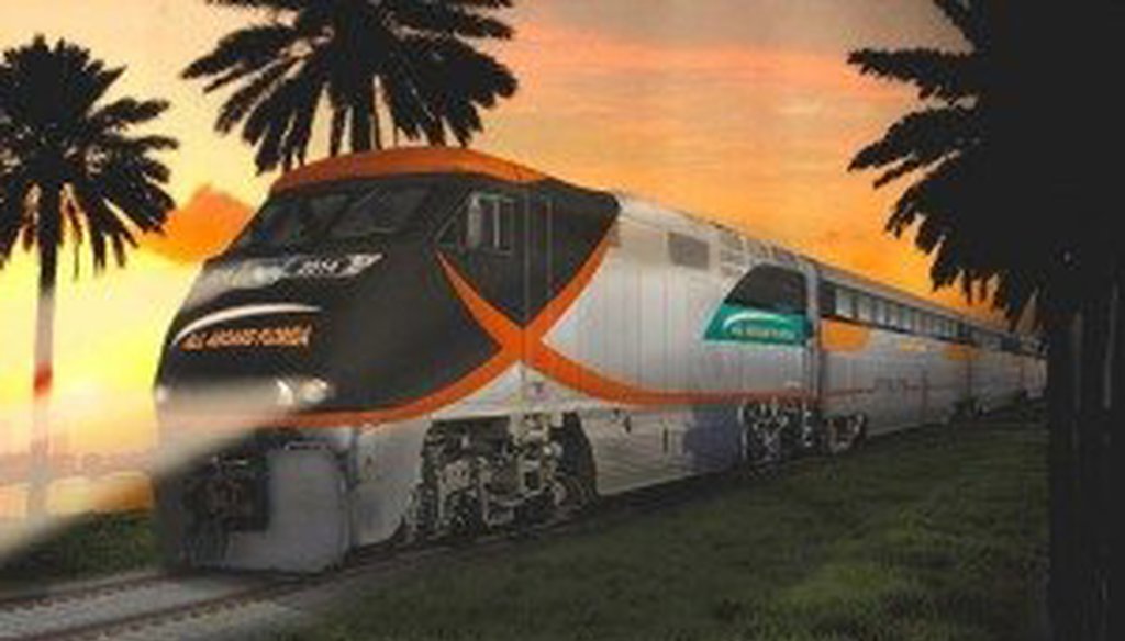 A rendering of a train for All Aboard Florida. 