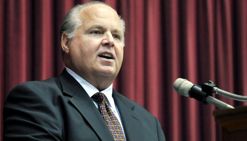 Rush Limbaugh speaks during a 2012 ceremony inducting him into the Hall of Famous Missourians in the state Capitol in Jefferson City, Mo. (AP)
