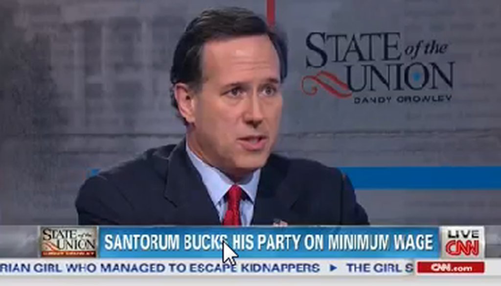 Rick Santorum appeared on CNN's "State of the Union" on May 11, 2014.