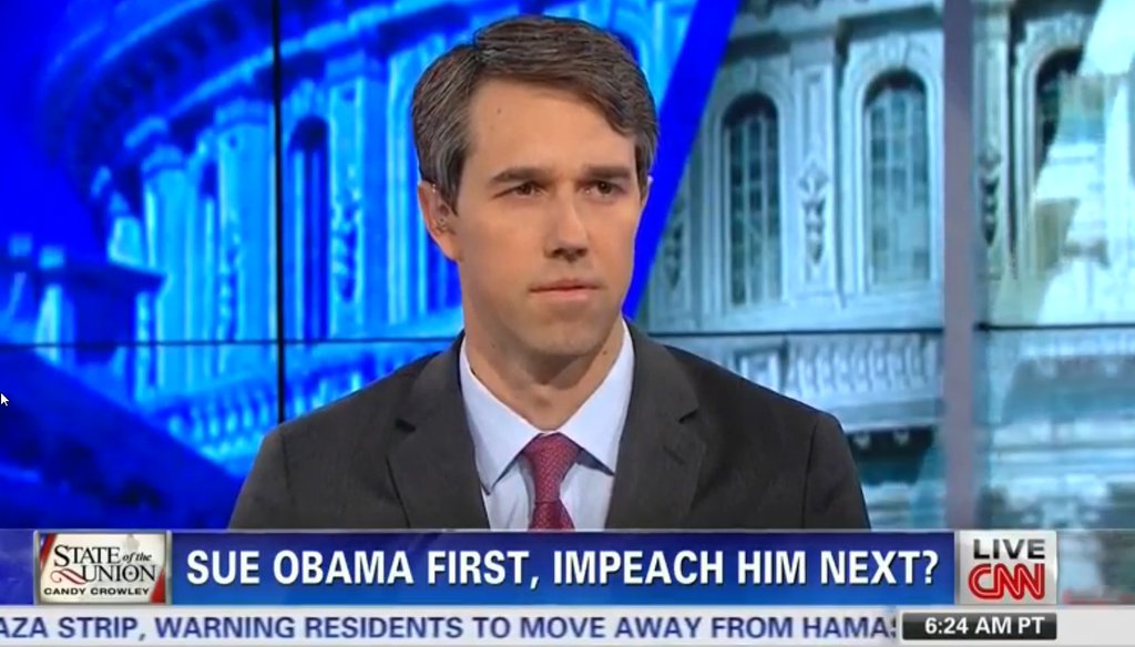 U.S. Rep. Beto O'Rourke said, "This president has offered fewer executive actions than almost any other president preceding his presidency in recent history."