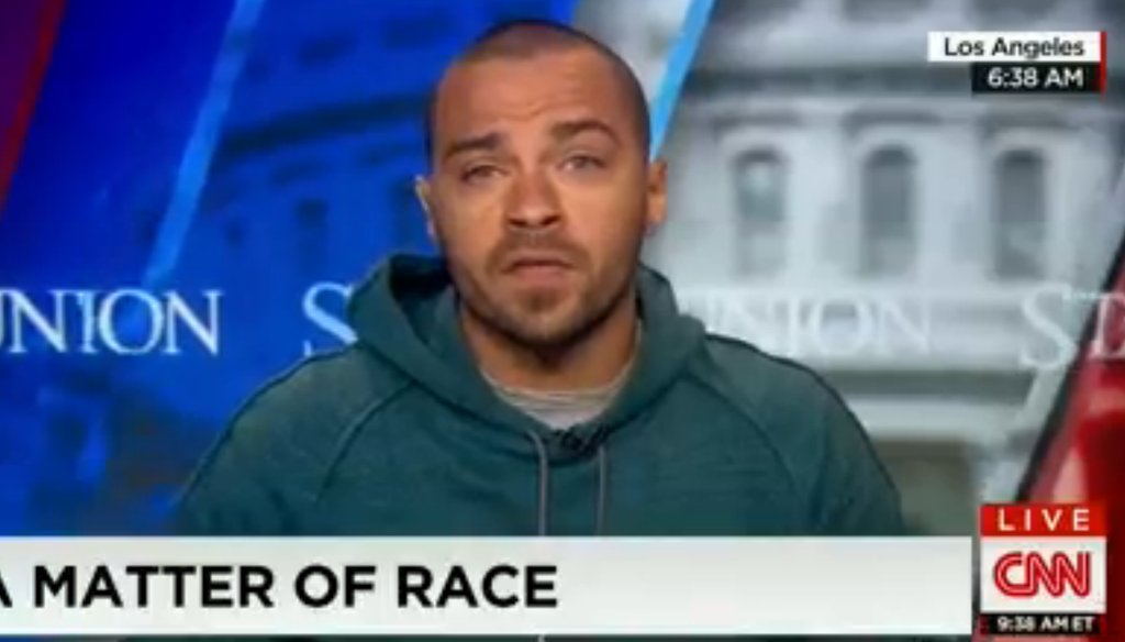 Actor Jesse Williams on CNN's "State of the Union" on Aug. 17, 2014.