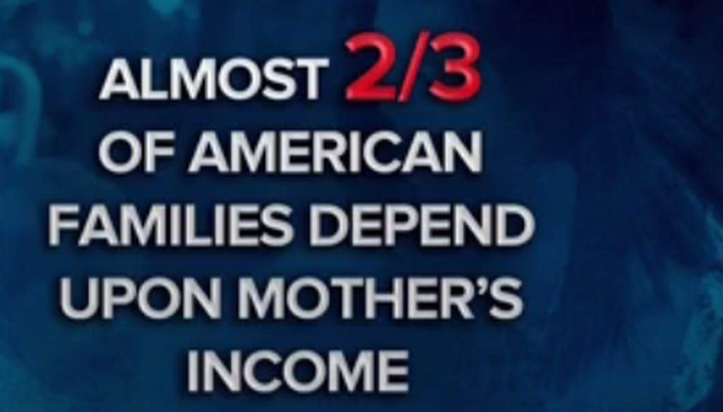 Maria Shriver said, "Two-thirds of American families rely on the mother's income to stay above the poverty level." (NBC screen grab)