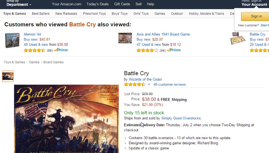 Newt Gingrich said Amazon removed educational board games about the Civil War. (Screen grab)