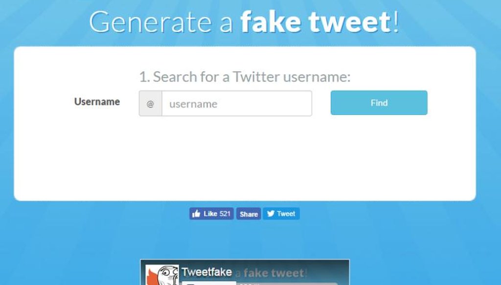 Websites like tweetfake.com make it easy for anyone to create a hoax Twitter post.