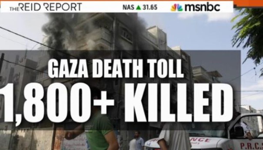 Joy Reid compared the deaths in Gaza to the deaths on Sept. 11, 2001, on her Aug. 4, 2014, show.