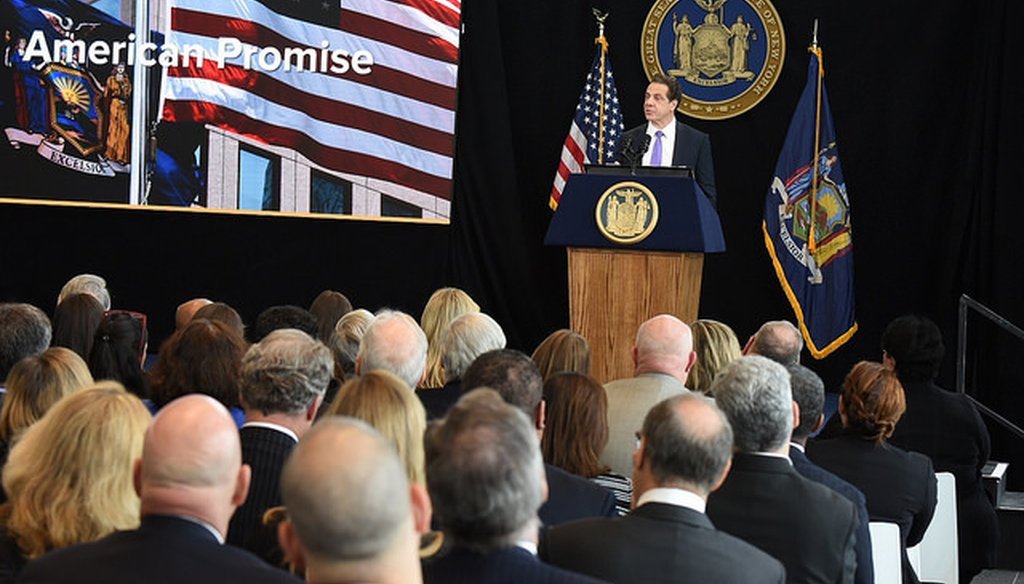 Gov. Andrew M. Cuomo delivers his State of the State speech in Buffalo on Jan. 9, 2017 (Courtesy: Cuomo's Flickr page)