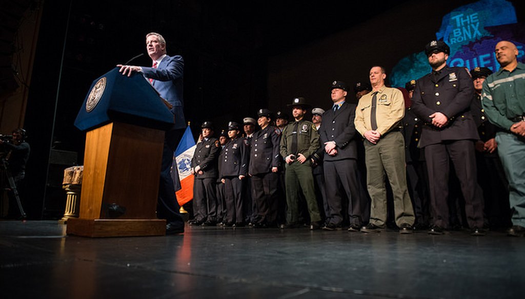 New York City Mayor Bill de Blasio delivers his 2017 State of the City address. (Courtesy: NYC Mayor's Office Flickr Account)