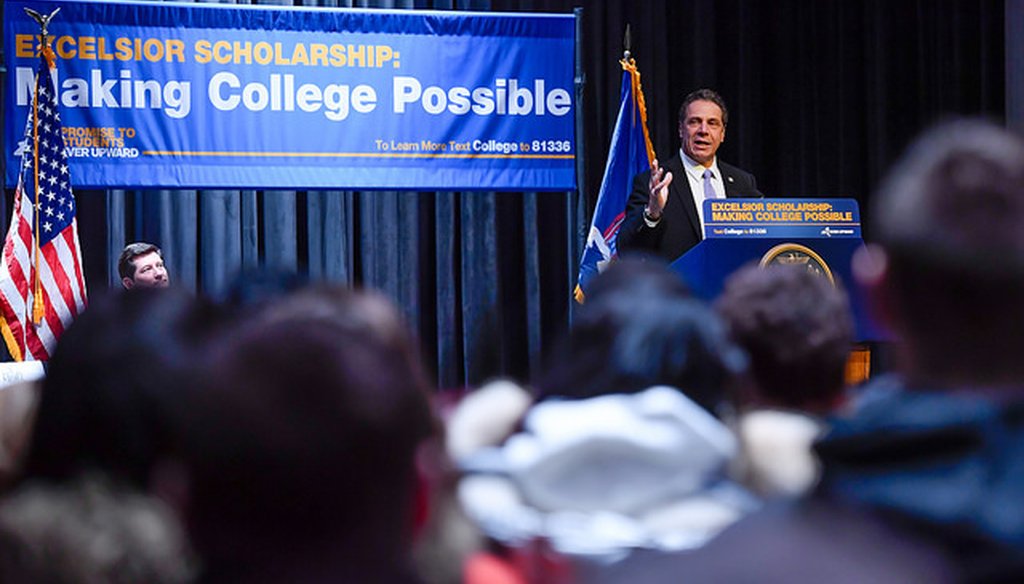 Gov. Andrew M. Cuomo delivers remarks at a rally at Buffalo State College on Feb. 7, 2017 (Courtesy: Cuomo's Flickr page)