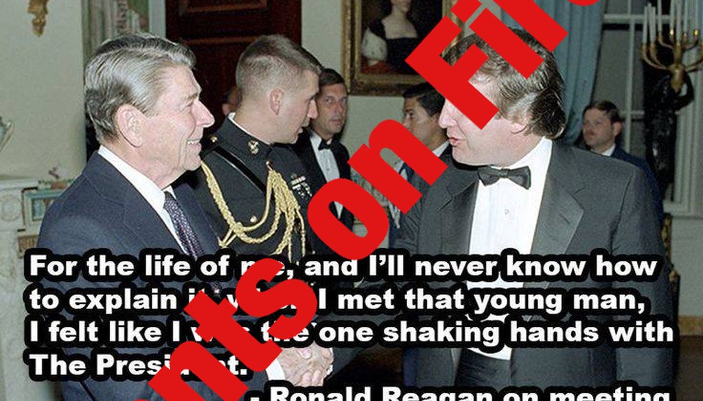 Ronald Reagan didn't say he felt like he “was the one shaking hands with the president” when he met Donald Trump.