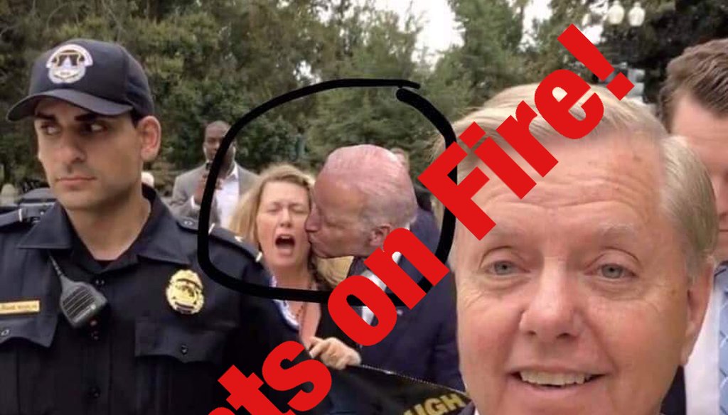 This is doctored. The original image doesn't include former vice president Joe Biden.