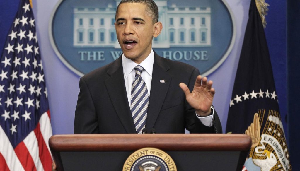 President Barack Obama gestures while speaking to reporters about the controversy over his birth certificate and true nationality, Wednesday, April 27, 2011, at the White House in Washington. (AP Photo/J. Scott Applewhite) 