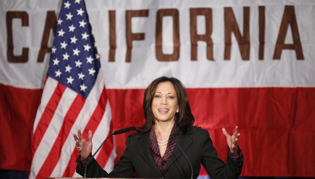 In this Nov. 30, 2010, file photo taken in Los Angeles, Kamala Harris is pictured while holding her first news conference as California's attorney general. (AP)