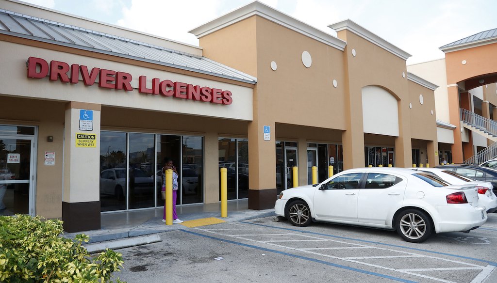 A Florida Highway Safety and Motor Vehicles drivers license service center is shown Oct. 8, 2019, in Hialeah, Fla. (AP)