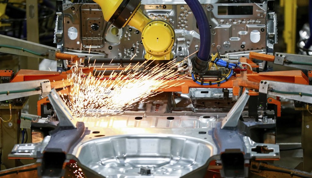 A Ford vehicle assembly line in Chicago in 2019. (AP)
