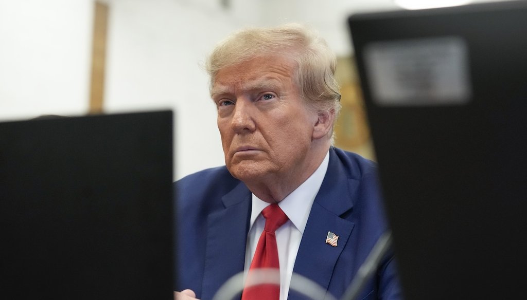 Former President Donald Trump sits in the courtroom Jan. 11, 2024, before the start of closing arguments in his civil business fraud trial in New York City. (AP)