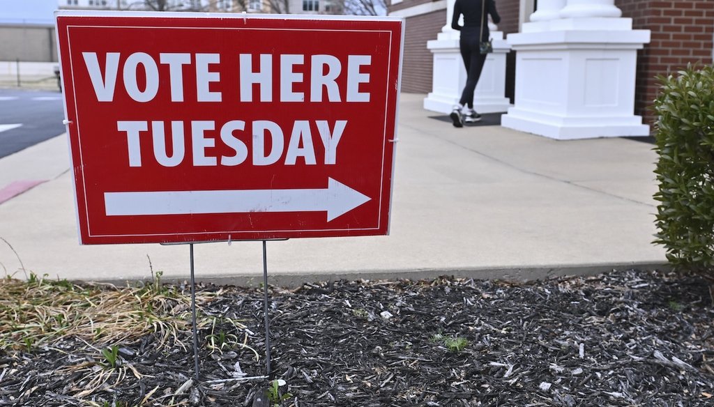 A voter heads into the Central Methodist Church to cast their ballot Tuesday, March 5, 2024, in Fayetteville, Ark. (AP)