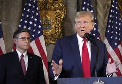 Fact-checking Donald Trump’s Mar-a-Lago press conference with Mike Johnson