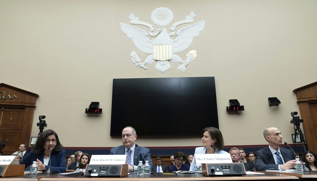 Columbia University officials testify before the House Education and Workforce Committee on the university's response to antisemitism on April 17, 2024. (AP)