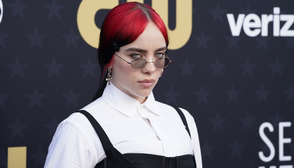 FILE - Billie Eilish arrives at the 29th Critics Choice Awards on Jan. 14, 2024, at the Barker Hangar in Santa Monica, Calif. (AP)