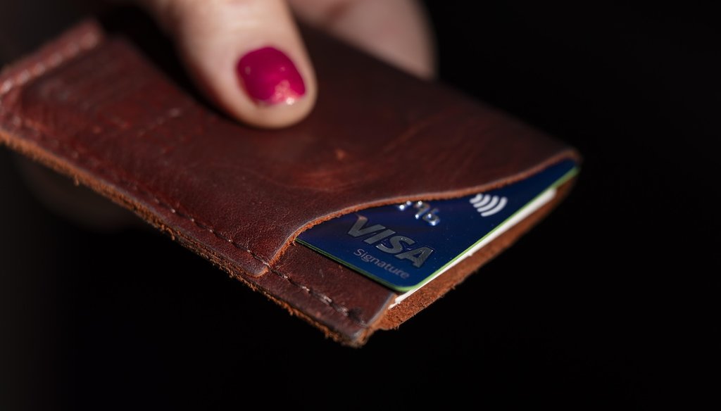 A Visa card in a wallet in 2024. (AP)