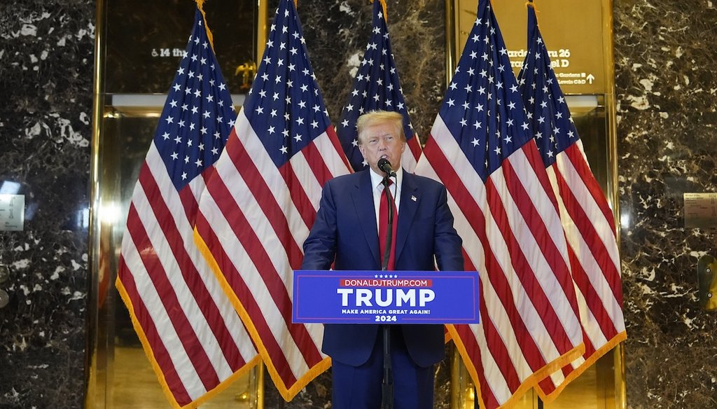 Former President Donald Trump speaks during a news conference at Trump Tower, May 31, 2024, in New York. A day after a New York jury found Donald Trump guilty of 34 felony charges. (AP)