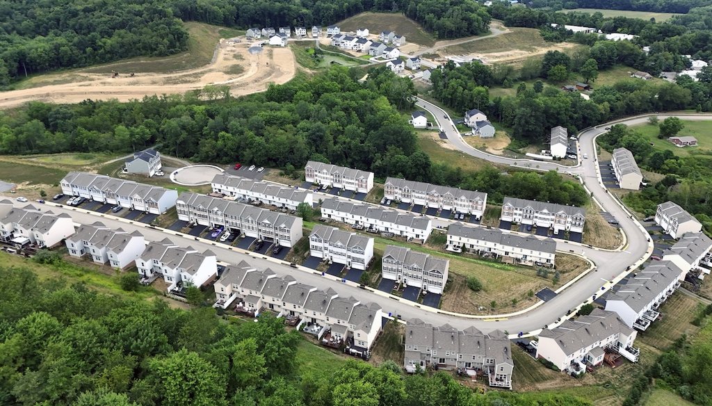 A new housing development in Jackson Township, Pa., on July 11, 2024. (AP)