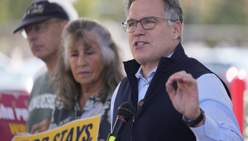 Pennsylvania Republican Senate candidate Dave McCormick speaks during a campaign event in Steelton, Pa., Thursday, Sept. 12, 2024. (AP)