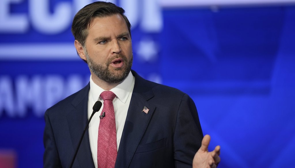 Republican vice presidential nominee Sen. JD Vance, R-Ohio, speaks during a vice presidential debate hosted by CBS News, with Democratic vice presidential candidate Minnesota Gov. Tim Walz, Oct. 1, 2024, in New York. (AP)