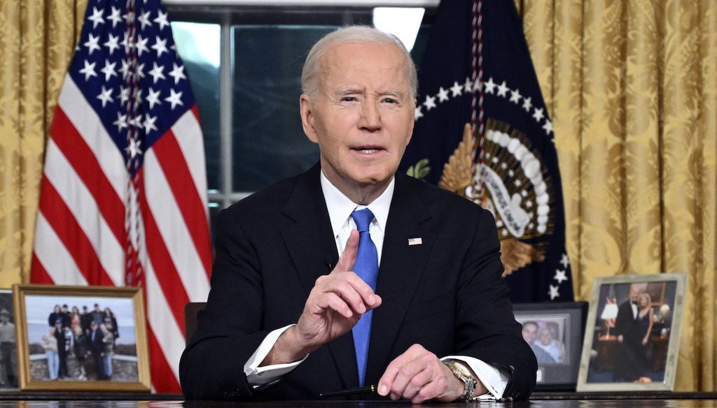 Former President Joe Biden speaks from the Oval Office of the White House as he gives his farewell address Jan. 15, 2025, in Washington. (AP)