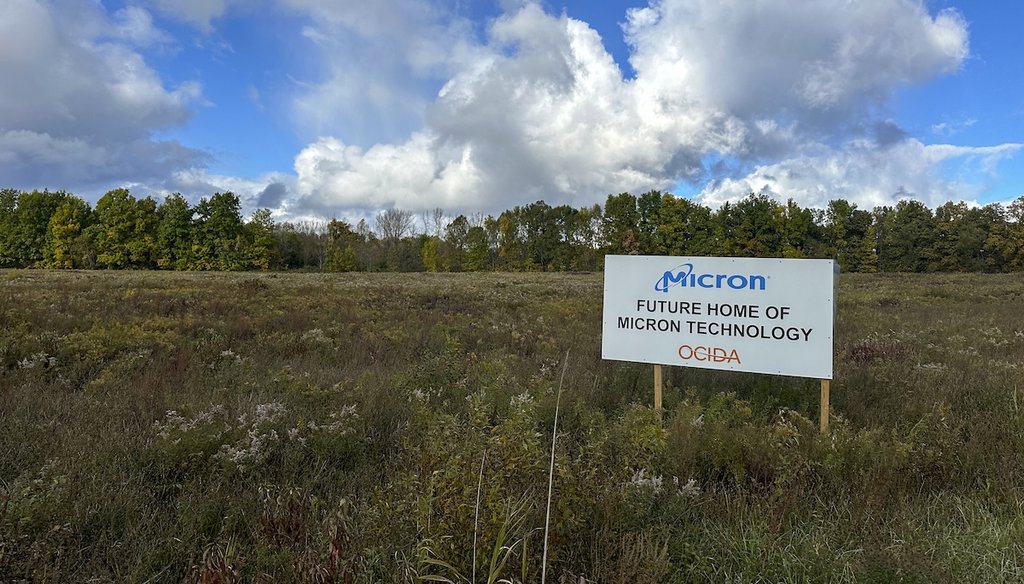 Land in Clay, N.Y., that is slated to be developed by Micron Technology into semiconductor factories on Oct. 15, 2024. (AP)