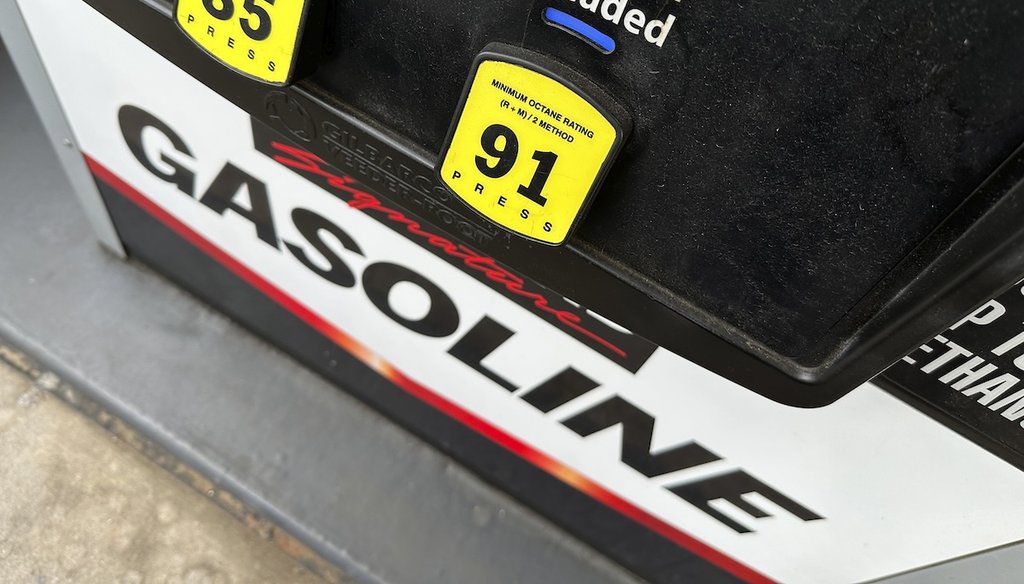 A gasoline pump at a Costco warehouse on April 1, 2025, in Thornton, Colo. (AP)