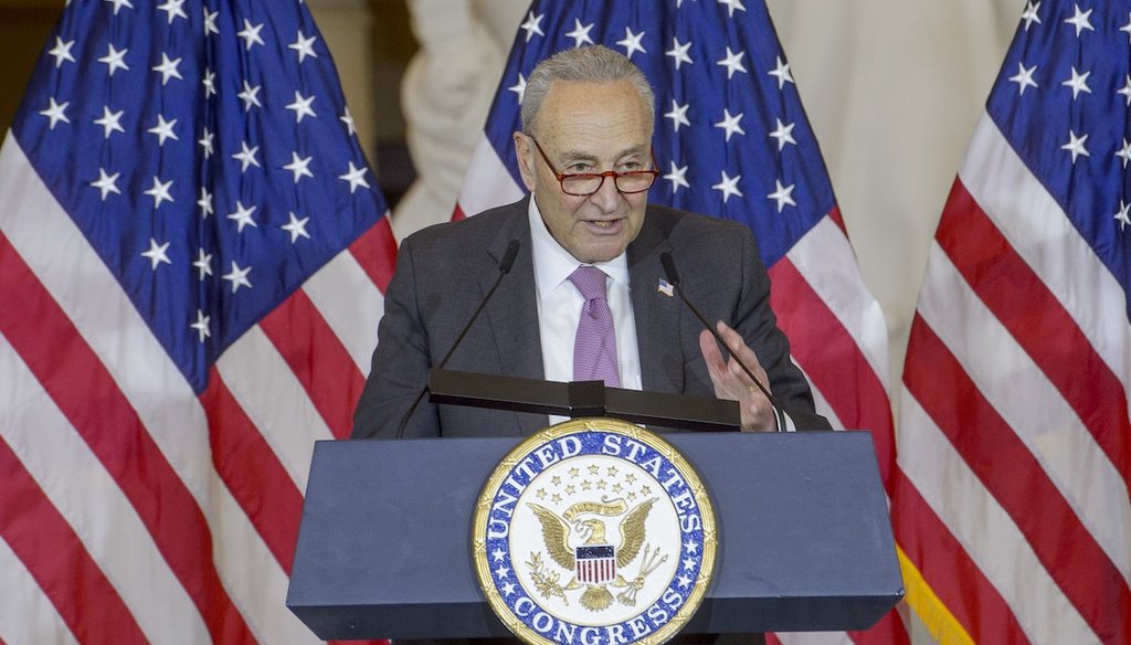 Senate Minority Leader Chuck Schumer, D-N.Y., speaks during a Congressional Gold Medal Ceremony on April 29, 2025. (AP)