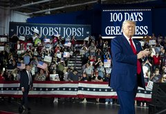 Fact-checking Donald Trump's 100-day rally in Warren, Michigan