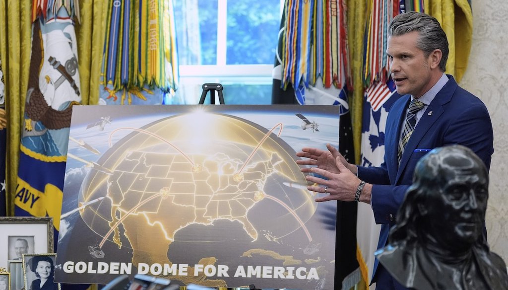 Defense Secretary Pete Hegseth speaks during an event with President Donald Trump in the Oval Office on May 20, 2025. (AP)