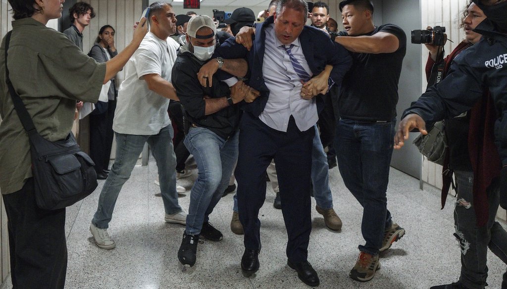 New York City Comptroller Brad Lander is placed under arrest by Immigration and Customs Enforcement and FBI agents outside federal immigration court June 17, 2025, in New York. (AP)