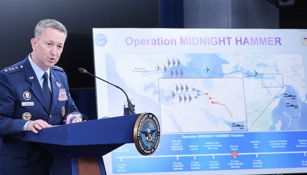 Joint Chiefs of Staff Chairman Gen. Dan Caine during a news conference at the Pentagon on June 22, 2025, after the U.S. military struck three sites in Iran. (AP)
