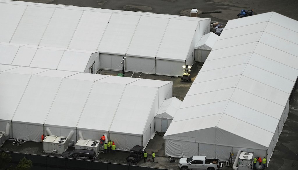 Work progresses on a new migrant detention facility dubbed "Alligator Alcatraz," at Dade-Collier Training and Transition facility in the Florida Everglades, July 4, 2025, in Ochopee, Fla. (AP)