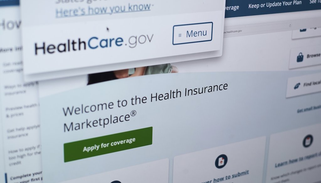 Pages from the Affordable Care Act insurance marketplace on Aug. 19, 2025. (AP)