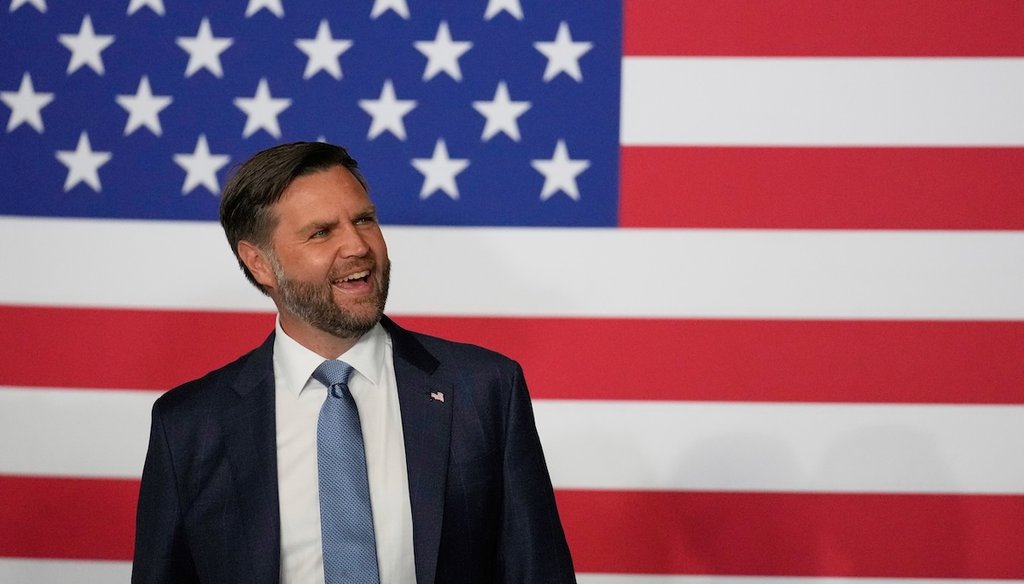 Vice President JD Vance arrives to speak during a visit to ALTA Refrigeration Inc. on Aug. 21, 2025, in Peachtree City, Ga. (AP)