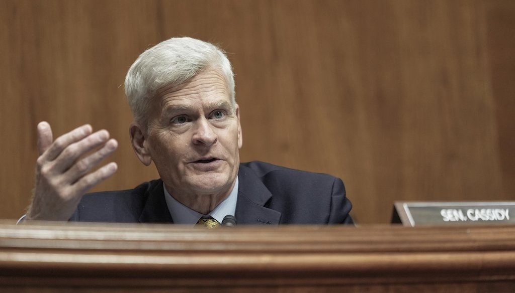 Sen. Bill Cassidy, R-La., asks a question during a Senate committee hearing, June 18, 2025, on Capitol Hill in Washington. Cassidy has proposed loading health savings accounts with federal dollars sent directly to some Affordable Care Act enrollees. (AP)