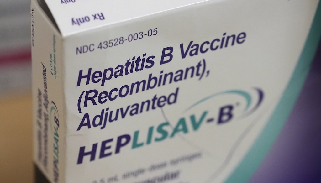 A box of hepatitis B vaccine is displayed at a CVS Pharmacy, Sept. 9, 2025, in Miami. (AP)