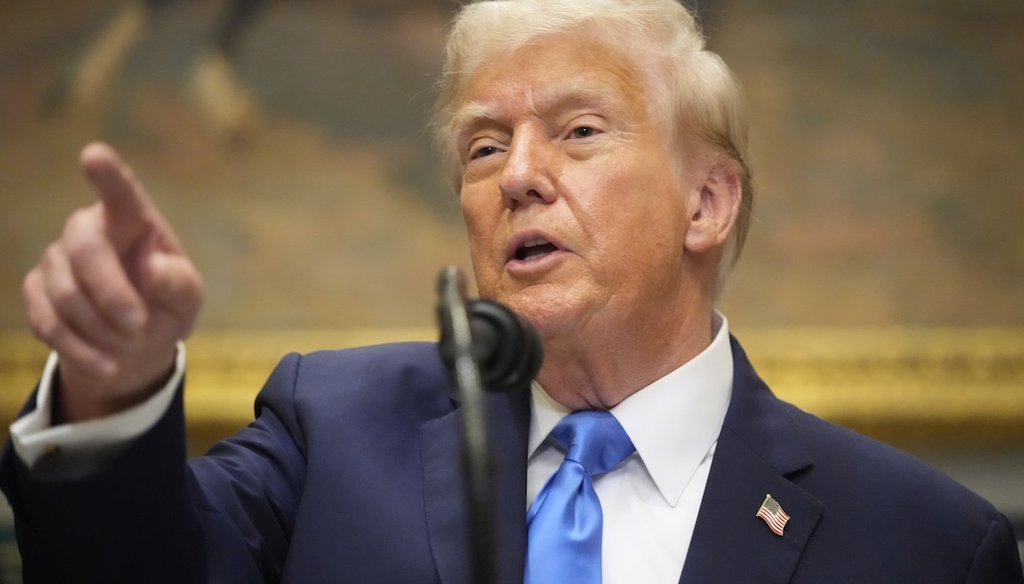 President Donald Trump speaks at the White House on Sept. 22, 2025 (AP).